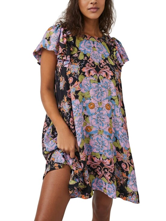 Free People Dresses & Skirts - Free People Yara Mini Dress Twilight Combo Floral Size Medium